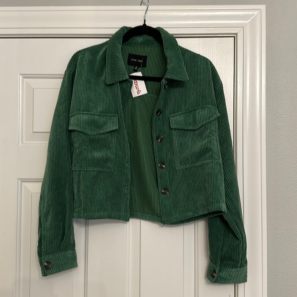 Cropped couderoy jacket